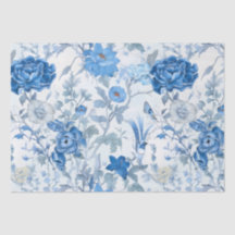 Papier Tissu Fleur Fleur Fleur Fleur Bleue Chinois