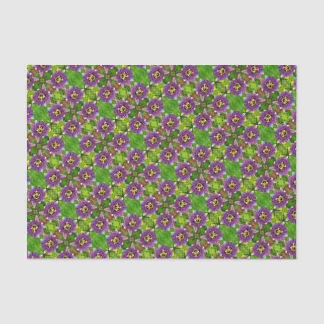 Mousseline Papier Tissu - Fleurs de Vins Passion (Recto)
