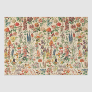 Mousseline Papier Tissu Fleurs vintages