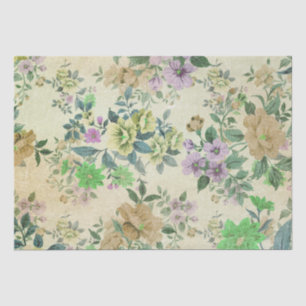 Mousseline Papier Tissu Fleurs vintages - Floral antique