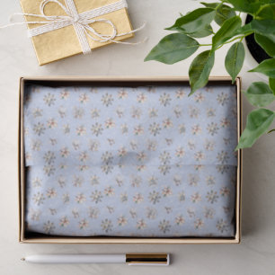 Mousseline Papier Tissu Flocons de Neige et Paillettes d'Hive
