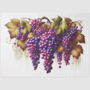 Mousseline Papier Tissu Flora Decoupage de raisins