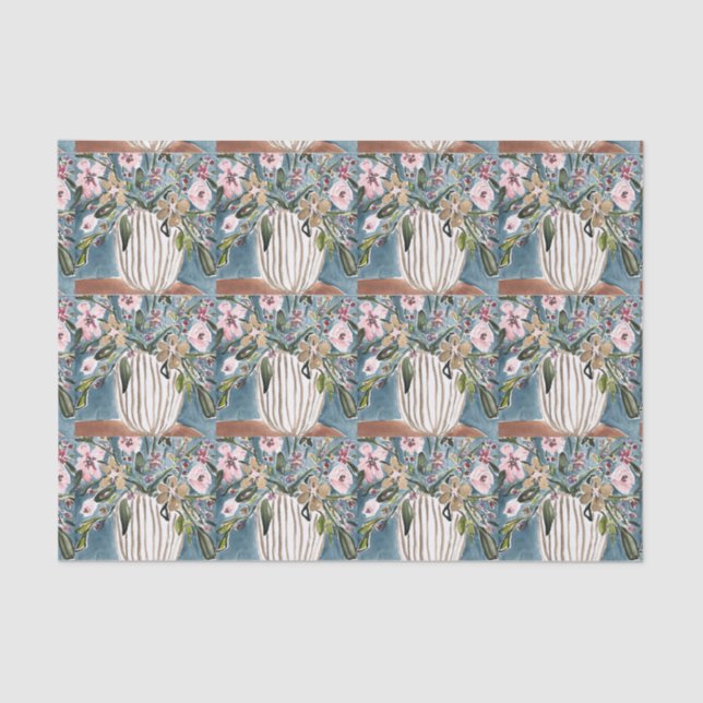 Mousseline Papier Tissu Floral (Recto)
