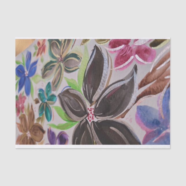 Mousseline Papier Tissu Floral (Recto)