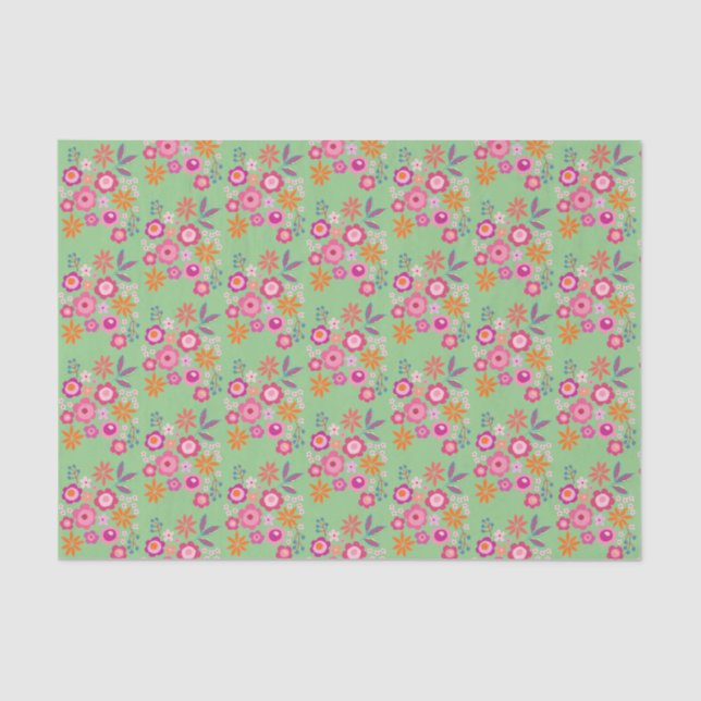 Mousseline Papier Tissu Floral (Recto)