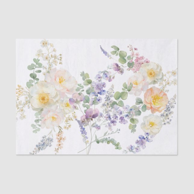 Mousseline Papier Tissu Floral Abee (Recto)