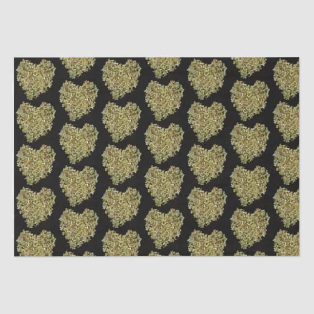 Mousseline Papier Tissu Floral Hydrangea Heart (Recto)