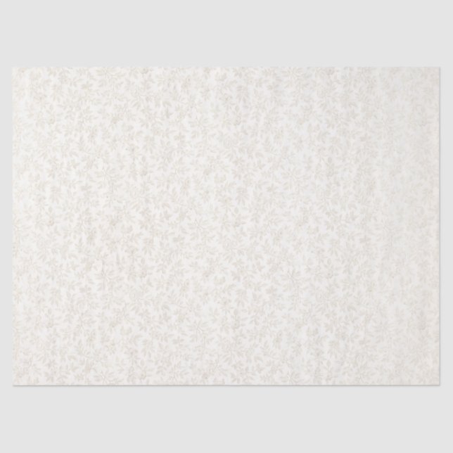 Mousseline Papier Tissu Floral Or Pale (Recto)