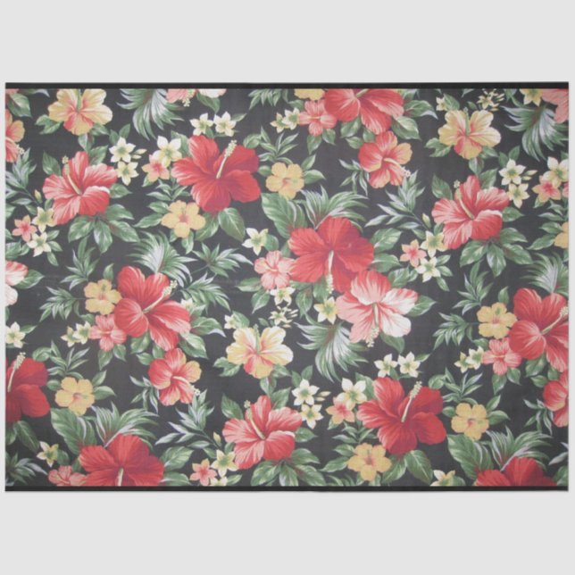 Mousseline Papier Tissu Floral Populaire vintage (Recto)