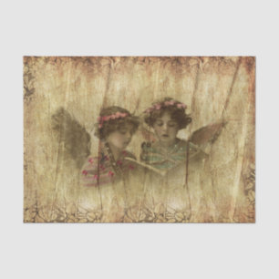 Mousseline Papier Tissu Floral Rose Musique Vintage Angel Gir