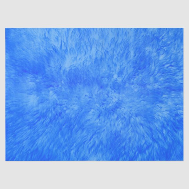 Mousseline Papier Tissu Français fourrure bleue (Recto)