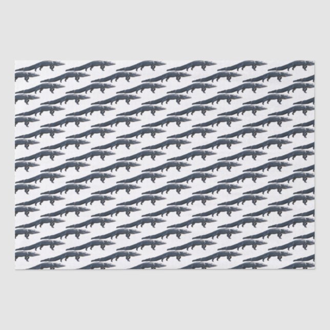 Mousseline Papier Tissu Gator Walking (Recto)