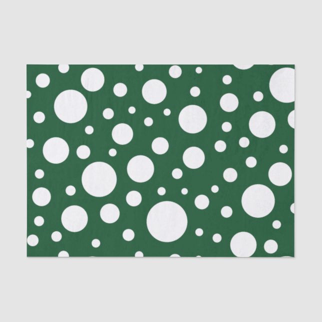 Mousseline Papier Tissu Green Spots (Recto)