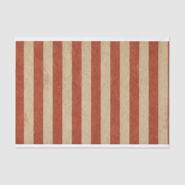 Mousseline Papier Tissu Grungy Red Stripes (horizontal) (Recto)