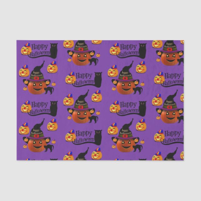 Mousseline Papier Tissu Halloween (Recto)