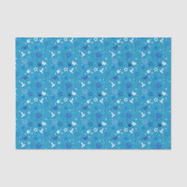 Mousseline Papier Tissu Hanoukka Stars (Recto)