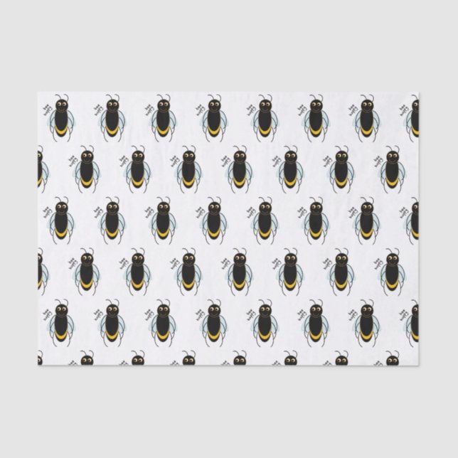 Mousseline Papier Tissu Happy Bee (Recto)