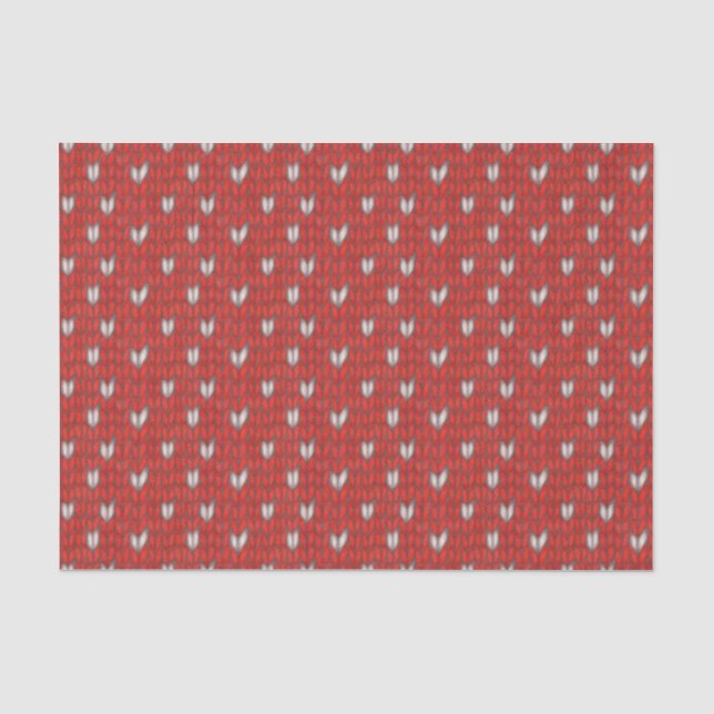 Mousseline Papier Tissu HEART KNIT (Recto)