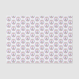 Mousseline Papier Tissu Hippie Peace Rainbow