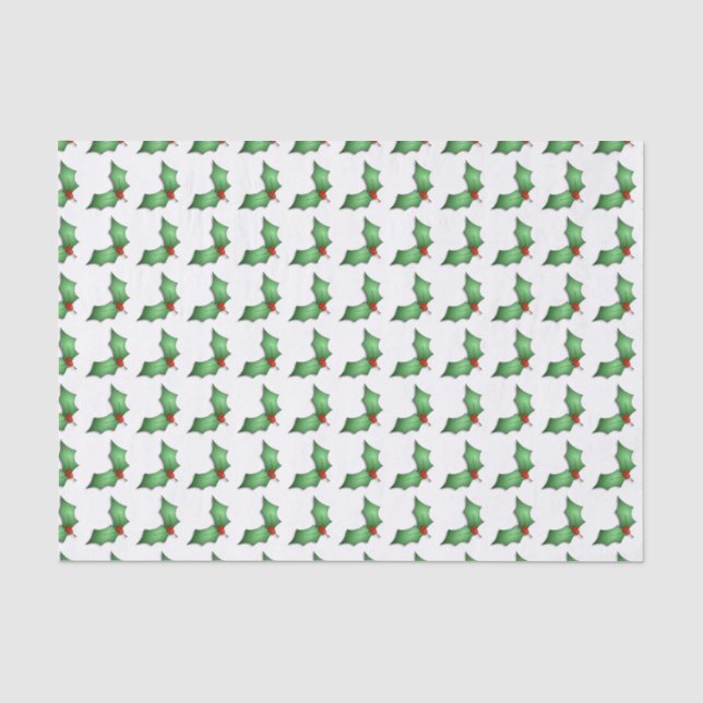 Mousseline Papier Tissu Holly Holiday (Recto)