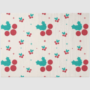 Mousseline Papier Tissu Holly Jolly