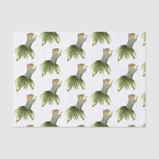 Mousseline Papier Tissu Hula Squirrel (Recto)