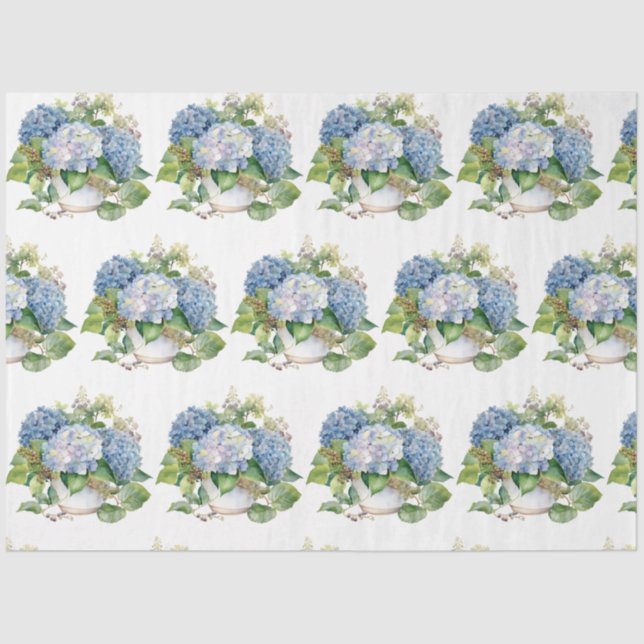 Mousseline Papier Tissu Hydrangea Bouquet (Recto)