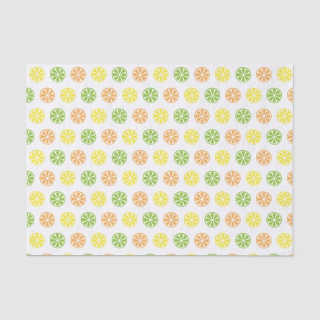 Mousseline Papier Tissu Imprimé Citrus (Recto)