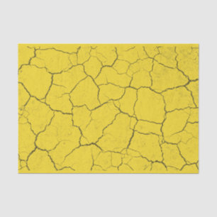 Mousseline Papier Tissu jaune moutarde fissuré