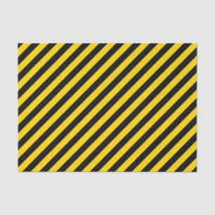 Mousseline Papier Tissu Jaune/Noir Diagonal