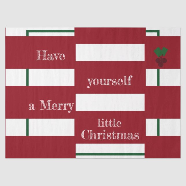 Mousseline Papier Tissu "Joyeux Petit Noël" (Recto)