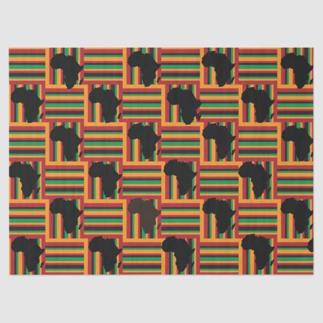 Mousseline Papier Tissu Kente, Papier Emballage Kente (Recto)