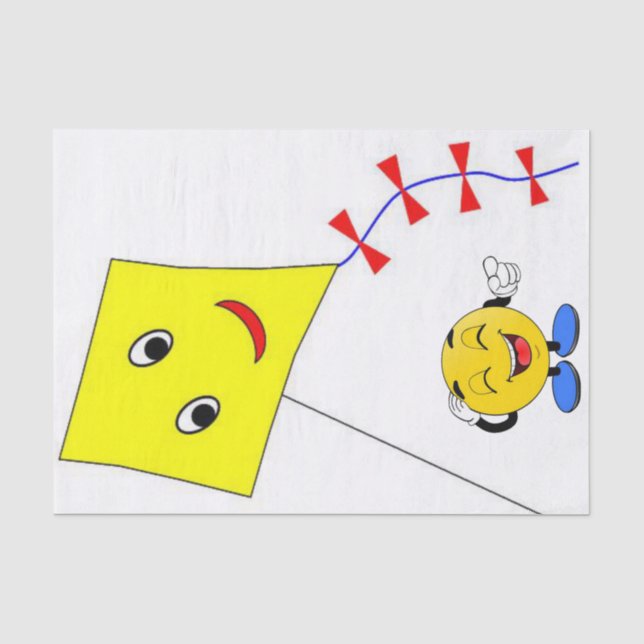 Mousseline Papier Tissu Kite Jaune (Recto)