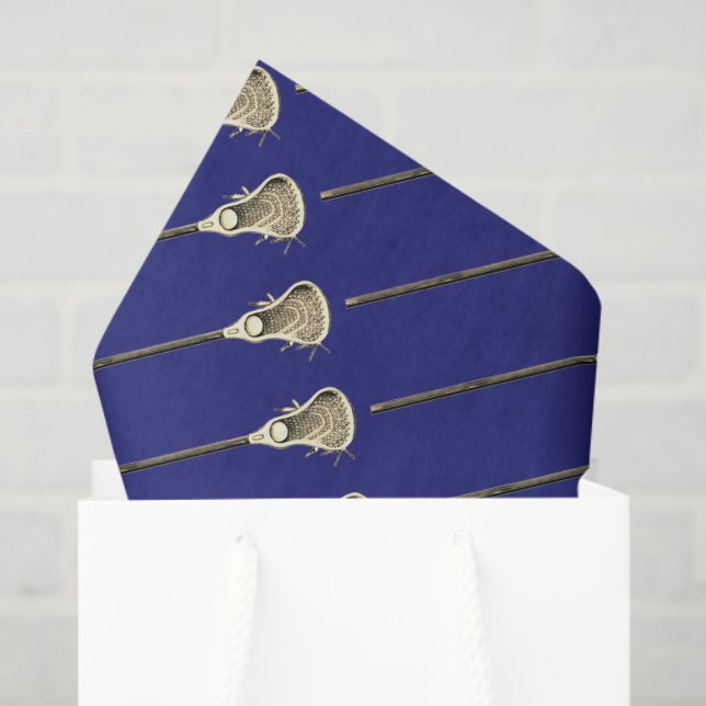 Mousseline Papier Tissu Lacrosse Blue Sports (Sac cadeau)