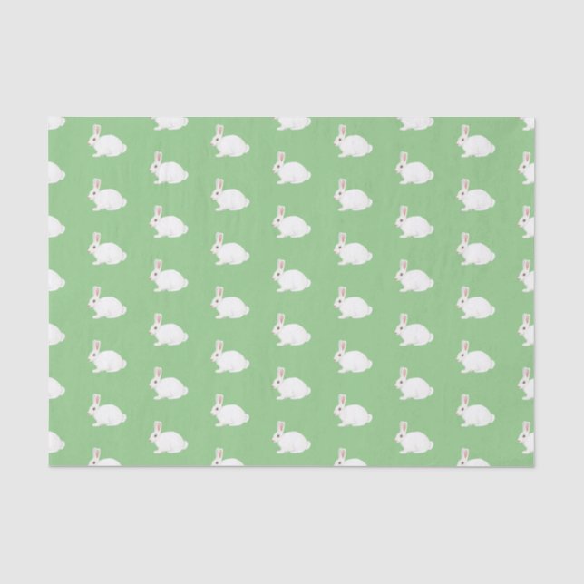 Mousseline Papier tissu lapin blanc (Recto)