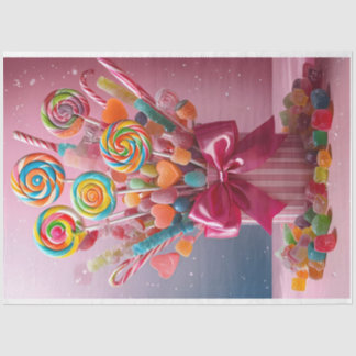 Mousseline Papier Tissu Lolly pop Bouquet Découpage