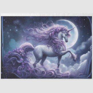 Mousseline Papier Tissu Luna Unicorn