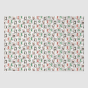 Mousseline Papier Tissu Mah Jongg Carreaux, Enveloppement Cad