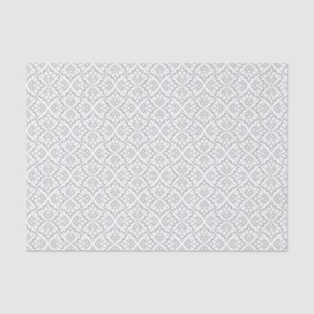 Mousseline Papier Tissu mariage - Blanc et gris clair (Recto)