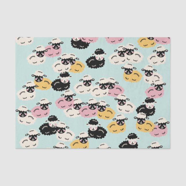 Mousseline Papier Tissu Mélange Mouton (Recto)