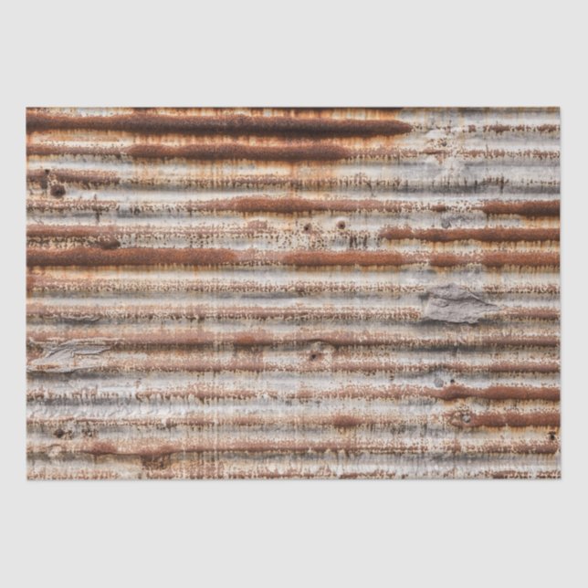 Mousseline Papier Tissu métallique rouillé vintage (Recto)