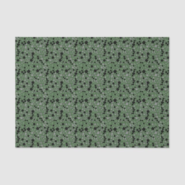 Mousseline Papier Tissu Moderne Simple Olive Green Terrazzo (Recto)