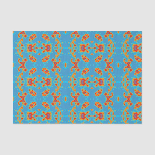 Mousseline Papier Tissu Moderne Turquoise Or (Recto)