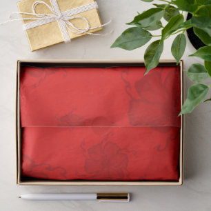Mousseline Papier Tissu Monochrome FTF en Rouge