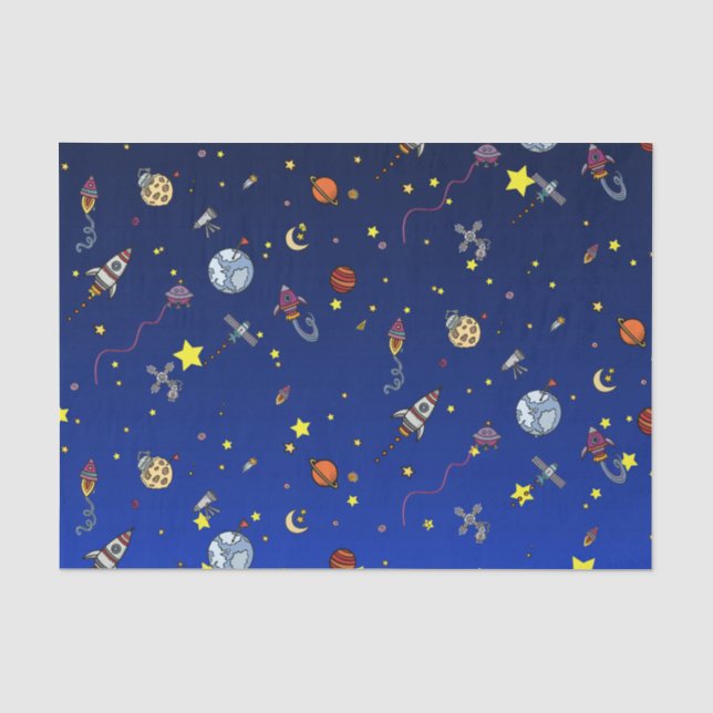 Mousseline Papier Tissu Moon Adventure (Recto)