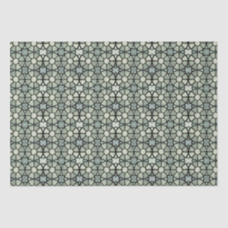 Mousseline Papier Tissu Mosaïque Gris Beige Chaud