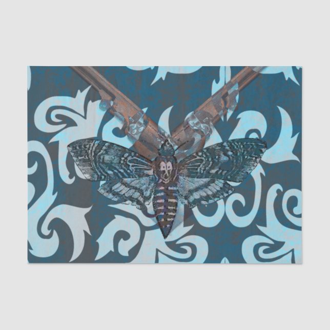 Mousseline Papier Tissu Moth Abstrait (Recto)