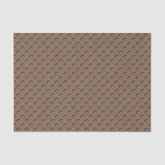 Mousseline Papier Tissu Motif Acorn Brown (Recto)