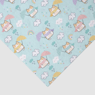 Mousseline Papier Tissu Motif de jour pluvieux mou