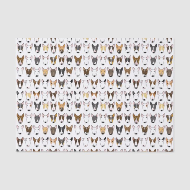 Mousseline Papier Tissu Multibulle Bull Terrier (Recto)